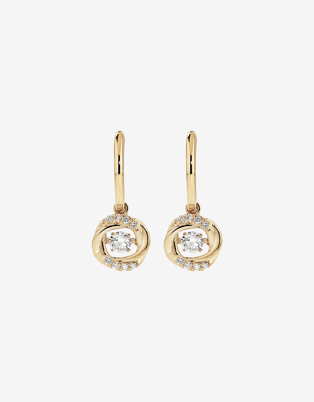 Michael Hill - Lume Lab Swirl Huggie Earrings with 0.60 Carat TW of Laboratory-Grown Diamonds in 10kt Yellow Gold