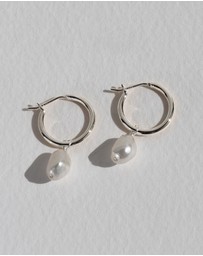 SAINT VALENTINE - Mini Keshi Pearl Hoops - Silver
