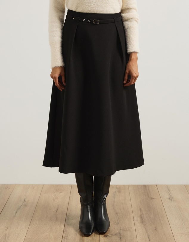 Atmos&Here - Rae Belted Flare Midi Skirt