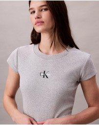 Calvin Klein Jeans - Monogram Logo Ribbed Baby Tee