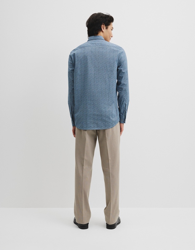 Country Road - Slim Fit Cotton Leaf Print Shirt