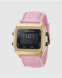 Maxum - Raglan Tide Watch – Gold Case, Black Dial & Pink Silicone Strap