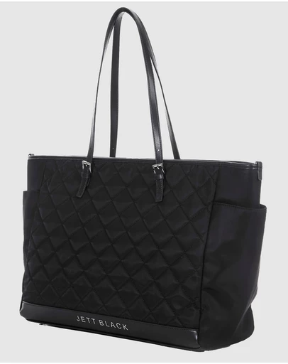 JETT BLACK - Paris Quilted Baby Bag with Change Mat