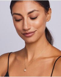 Zoe Olivia - 9K Gold Emerald Lab Grown Diamond Stud Earrings