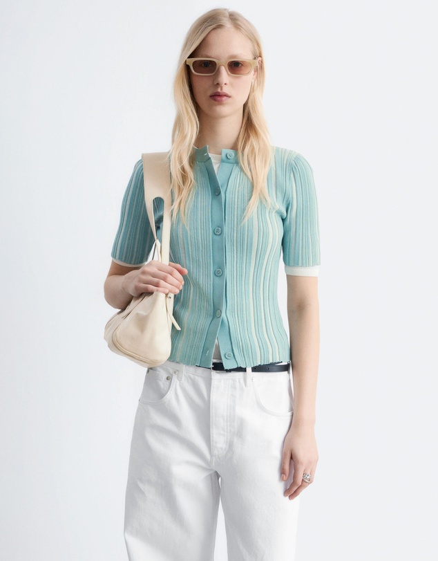 & Other Stories - Short-Sleeve Rib-Knit Cardigan