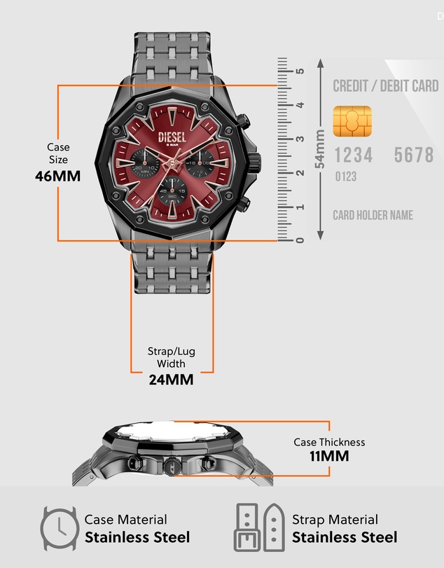 Diesel - Stinger Gun-Metal Chronograph Watch