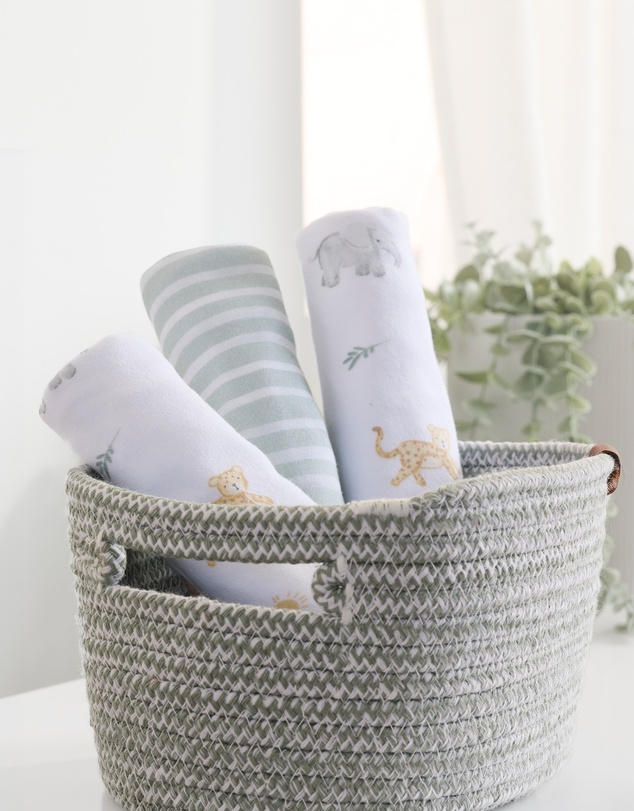 Living Textiles - 3 Pack Organic Wash Cloths - Roam & Roar