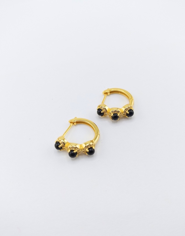 Izoa - Leni Crystal Huggie Earrings