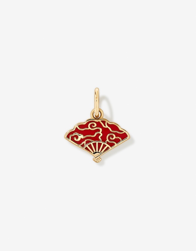Michael Hill - Red Enamel Fan Pendant in 18kt Vermeil