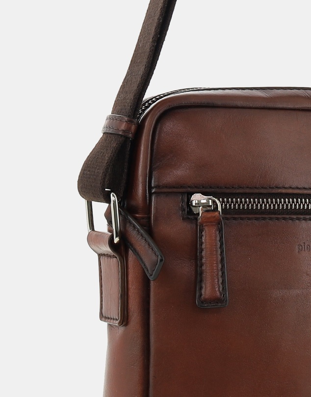 Pierre Cardin - Pierre Cardin Genuine Leather Shoulder Cross-body Bag with Front Zip Pocket
