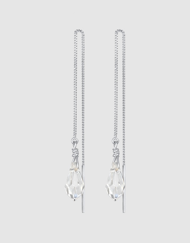 Elli Jewelry - Crystal Pull-Through Drop Earrings in 925 Silver