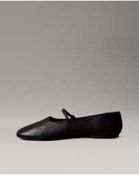 Calvin Klein - Leather Square Toe Ballerinas