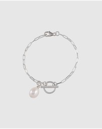 Von Treskow - Fine Clip Chain Bracelet with Pearl