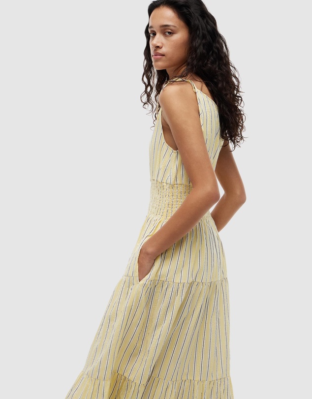 Tommy Hilfiger - Seersucker Smock Tie Strap Midi Dress