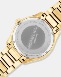 Michael Hill - Men's 0.60 Carat TW Diamond Quartz Yellow Gold Tone Stainless Steel Watch with Black Dial
