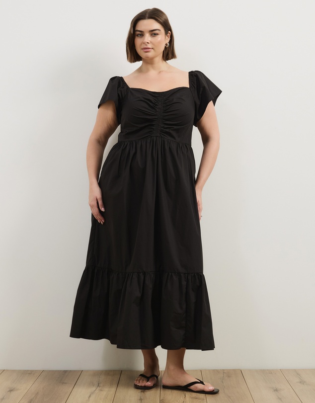 Atmos&Here Curvy - Andy Cotton Poplin Midi Dress