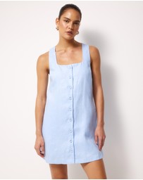 AERE - Bari Linen Button Down Mini Dress
