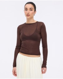 Minima Esenciales - Haze Semi Sheer Knit Top