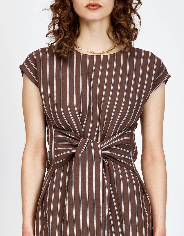 bul - Peron Dress Brown Stripe