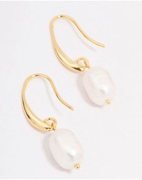 Lovisa - Gold Plated Freshwater Pearl Medium Hook Drop Earrings