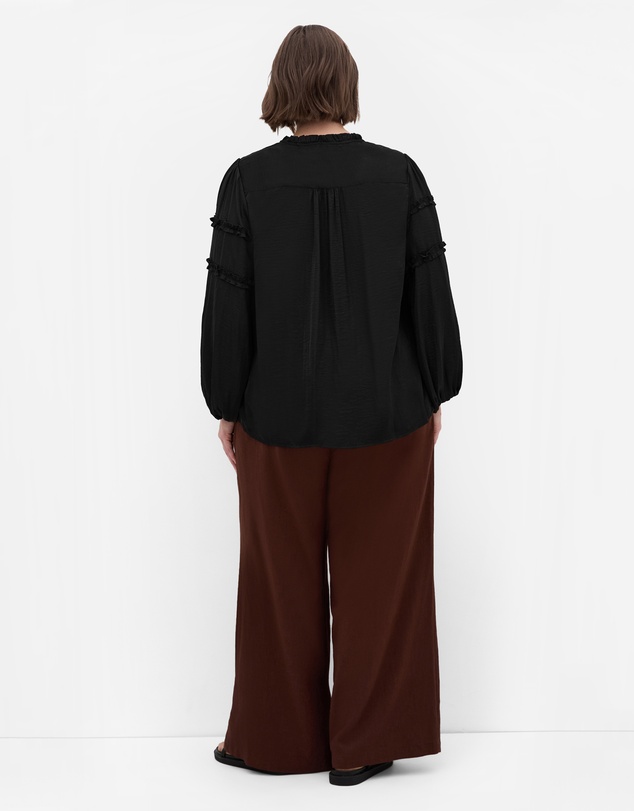 City Chic - Drama Queen Long Sleeve Shirt - Black