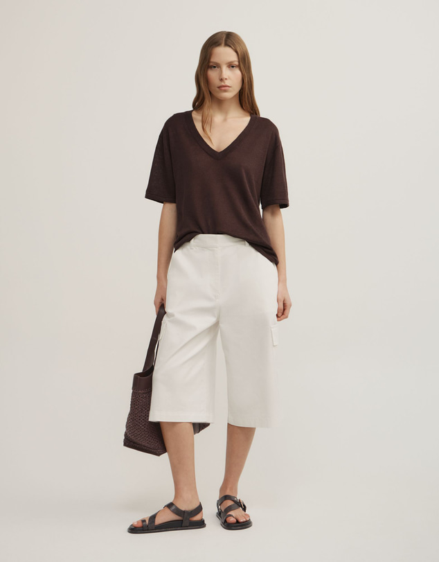 Witchery - Linen V-neck Knit T-shirt