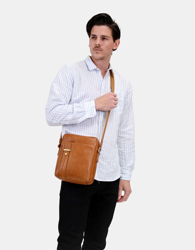 Pierre Cardin - Pierre Cardin Men's Leather Versatile Crossbody Bag