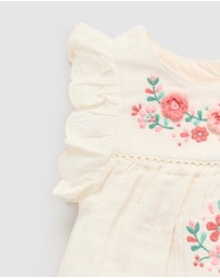 Purebaby - Embroidered Romper -Kids-Babies