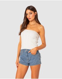 EDIKTED - North cable knit strapless top
