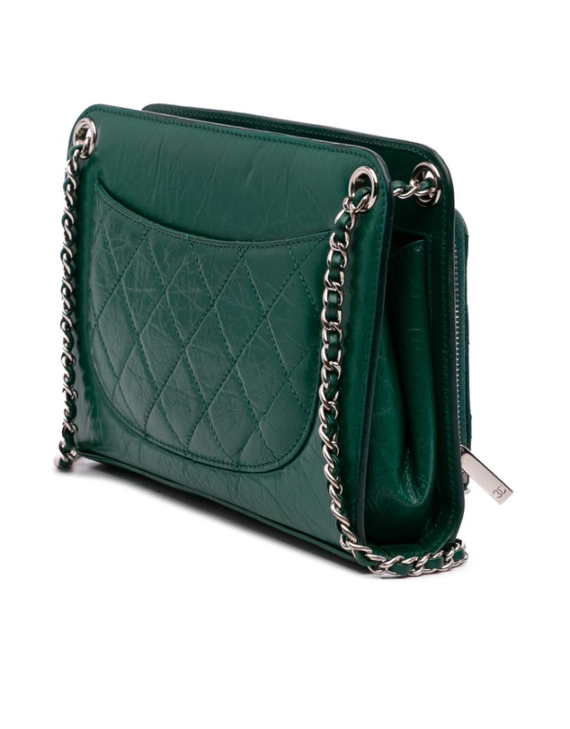 Pre-Loved by Azura Reborn - Pre-Loved CC Quilted Crinkled Calfskin Front Pocket Crossbody