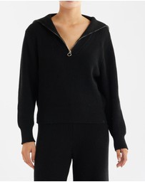 Amelius - Eline Knit Quarter Zip Polo