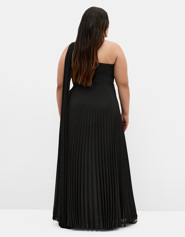 City Chic - Eloura One Shoulder Pleat Maxi Dress