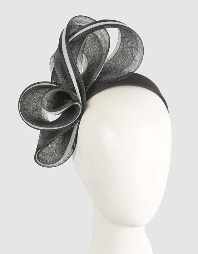Fillies Collection - Bespoke Black White Racing Fascinator
