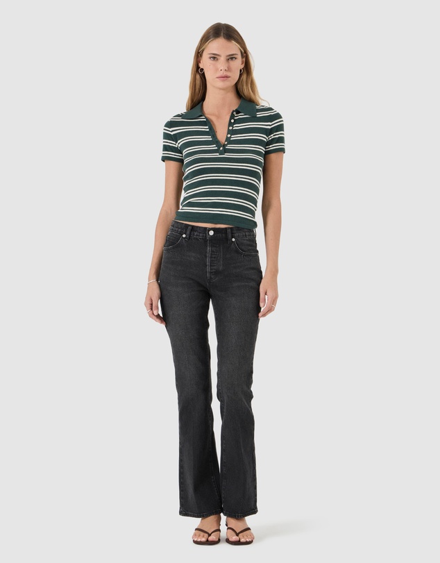 Rolla's - Lady Knit Polo Top - Deep Green