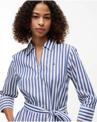 Tommy Hilfiger - Belted Relaxed Midi Shirt Dress
