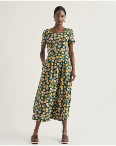 Seasalt - Seasalt Cornwall Multi Veronica Short Sleeve Midi Dress