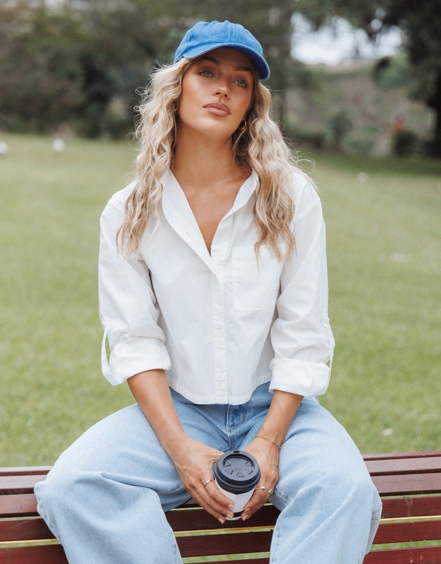Petal & Pup - Bronagh Cropped Button Up Shirt - White