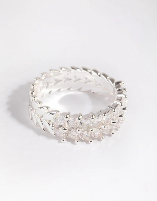 Lovisa - Silver Plated Cubic Zirconia Navette Ring