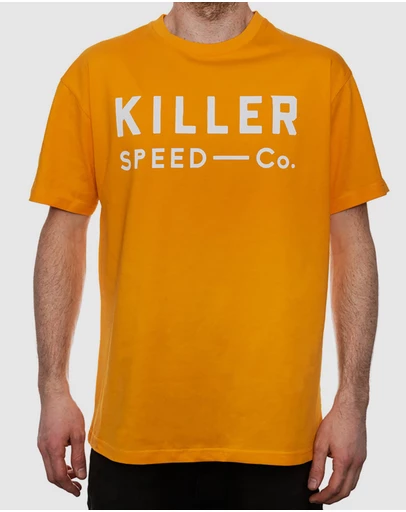 Killer Speed Co. - Killer Speed Co. Men Logo Cotton Tshirt Relaxed Fit Crew Neck Gold