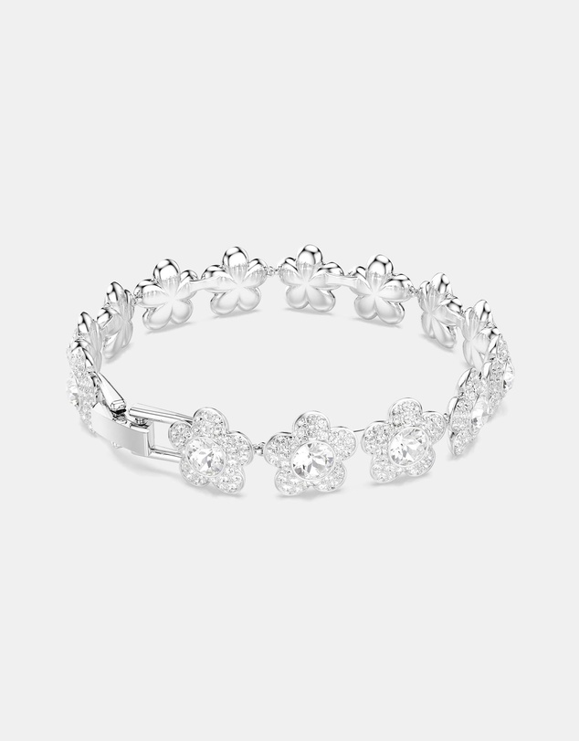Swarovski - Ariana Grande X Swarovski Bracelet, Round Cut, Flower, White, Rhodium Plated