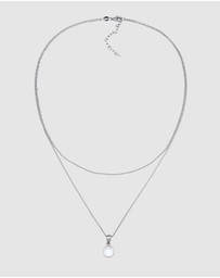 Elli Jewelry - Necklace Layer Circle Moonstone 925 Sterling Silver