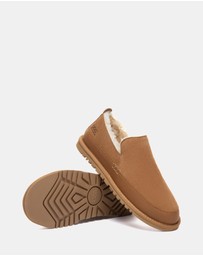 EVERAU - Australian Shepherd Ugg Frozark Cow Suede Upper Loafer Oxfords Flats