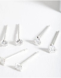 Lovisa - Sterling Silver Mini Cubic Zirconia Stud Earring Pack