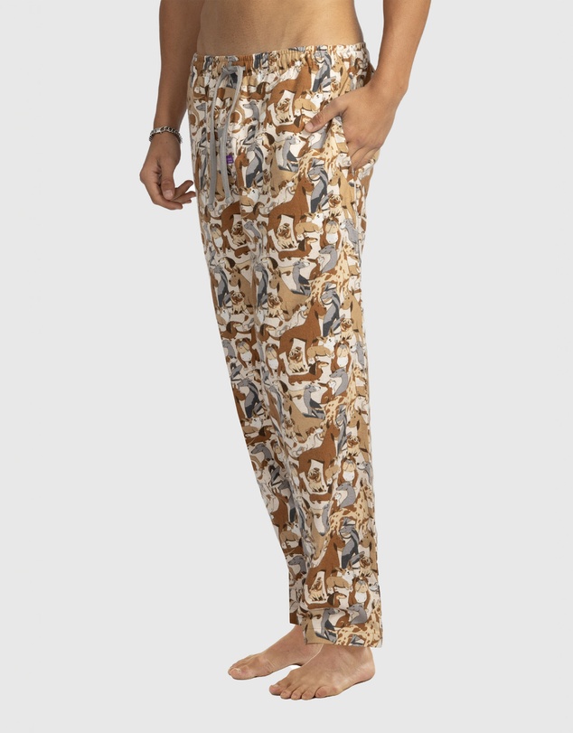 Mitch Dowd - Mens Dog Yard Flannel Sleep Pants - Beige