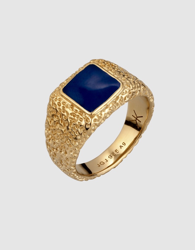 Kuzzoi - ICONIC EXCLUSIVE - Enamel Signet Ring in Gold-Plated 925 Sterling Silver