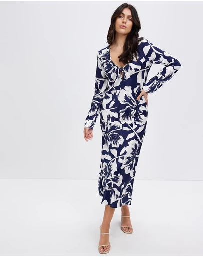 Third Form - Untamed Bias Tie Up Maxi Dress