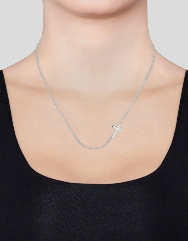 Elli Jewelry - Cross Pendant Necklace in 925 Silver