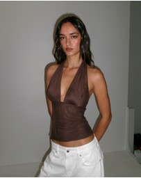 Dazie - Waves Mesh Halter Top
