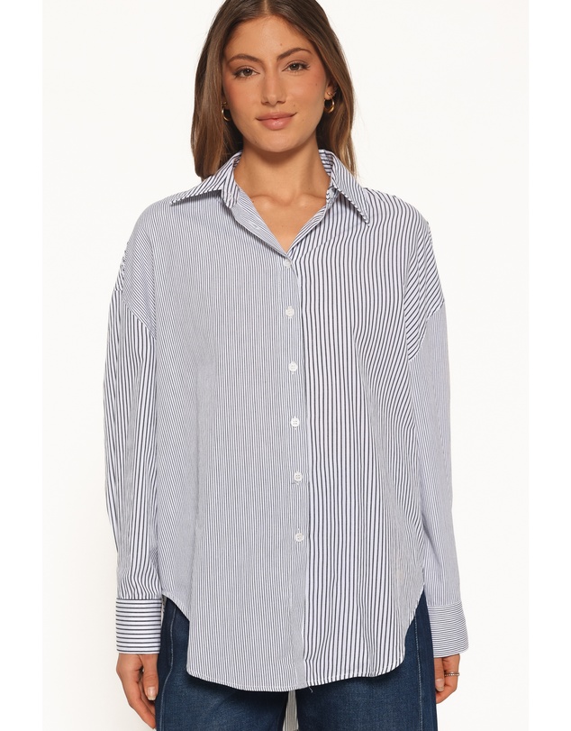 Petal & Pup - Elva Oversized Shirt - Black Stripe