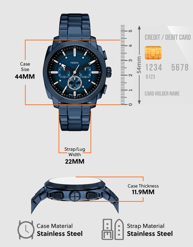 Fossil - Machine Blue Chronograph Watch